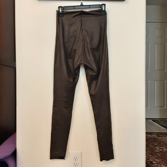 Faux Brown Leather Leggings - Picture 3 of 4